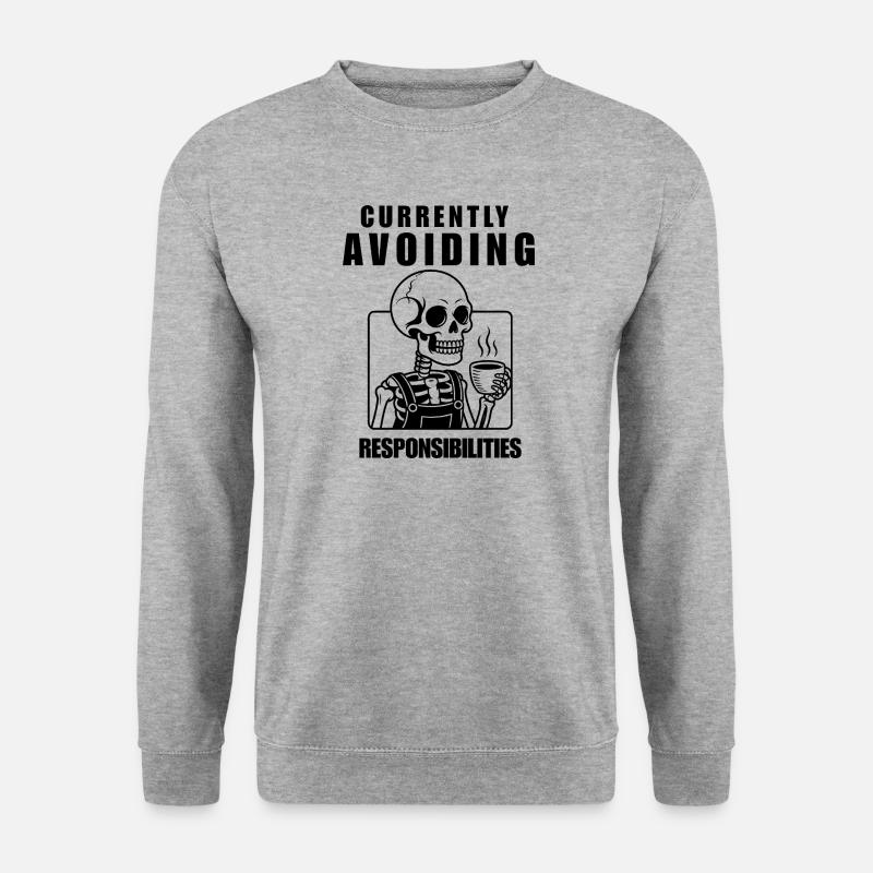 Currently Avoiding Responsibilities Skeleton - Unisex Sweatshirt - salt & pepper