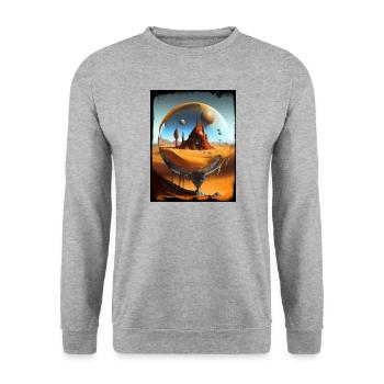 Ruines du désert orbital en verre - Sweat-shirt Unisexe - gris chiné - Devant - Alina (178cm) & Michal (187cm)