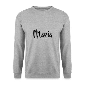 Name - Maria - Unisex Pullover - Weißgrau meliert - Vorne - Alina (178cm) & Michal (187cm)