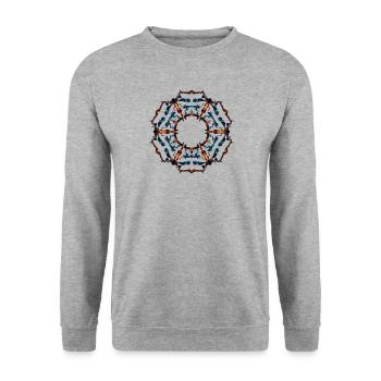 Flower - Unisex Pullover - Weißgrau meliert - Vorne - Alina (178cm) & Michal (187cm)
