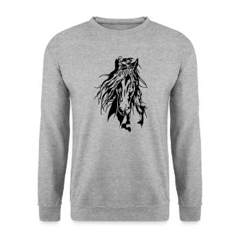 HORSE Portrait Horses Rider Wilsigns - Unisex Sweatshirt - salt & pepper - Front - Alina (178cm) & Michal (187cm)