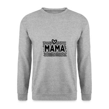 Mama - Unisex Pullover - Weißgrau meliert - Vorne - Alina (178cm) & Michal (187cm)