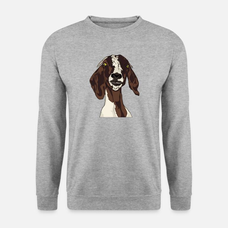 Ziege - Unisex Pullover - Weißgrau meliert