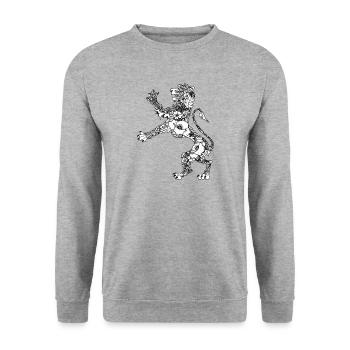 Coat of arms Leo - Unisex Sweatshirt - salt & pepper - Front - Alina (178cm) & Michal (187cm)