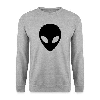 Alien - Unisex Pullover - Weißgrau meliert - Vorne - Alina (178cm) & Michal (187cm)