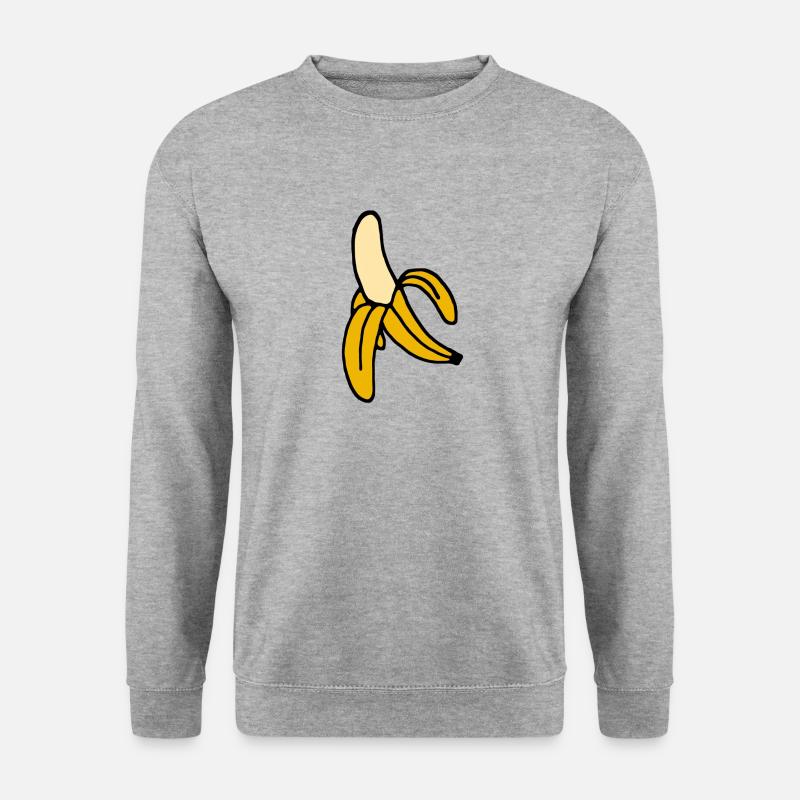 Banane - Unisex Pullover - Weißgrau meliert