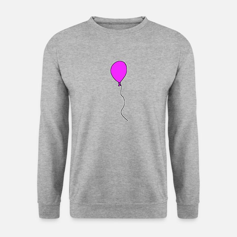 Pinker Luftballon - Unisex Pullover - Weißgrau meliert