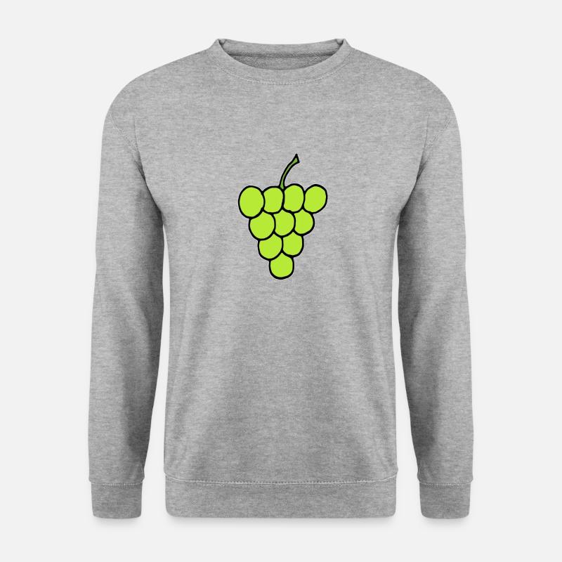 Grüne Weintrauben - Unisex Pullover - Weißgrau meliert