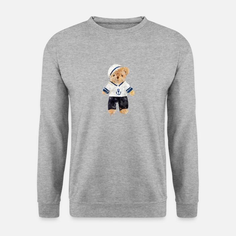 teddy bear sailor - Unisex Sweatshirt - salt & pepper