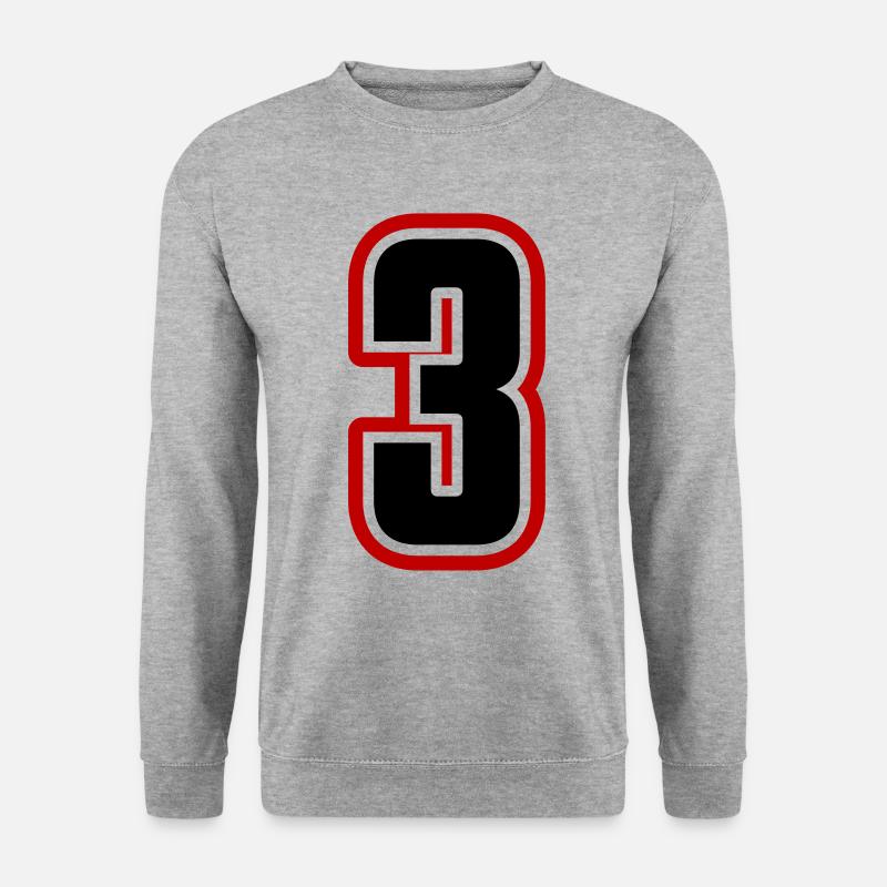 3 Zahl symbol - Unisex Pullover - Weißgrau meliert
