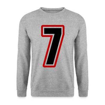 7 nombre symbole - Sweat-shirt Unisexe - gris chiné - Devant - Alina (178cm) & Michal (187cm)