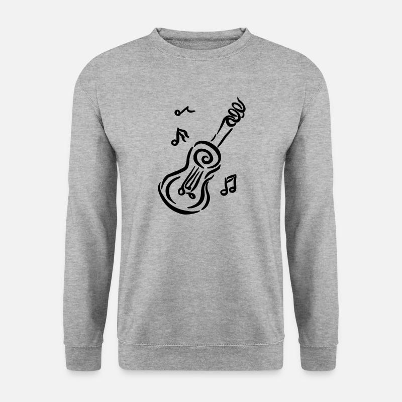 Gitarrenmusik - Unisex Pullover - Weißgrau meliert