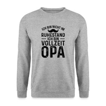 Ich Bin Nicht Im Ruhestand Ich Bin Vollzeit Opa - Unisex Pullover - Weißgrau meliert - Vorne - Alina (178cm) & Michal (187cm)