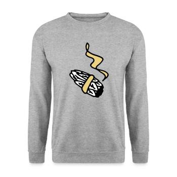 Incense Incense Ritual Cleansing Shaman - Unisex Sweatshirt - salt & pepper - Front - Alina (178cm) & Michal (187cm)