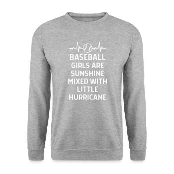 Baseball Spieler Baseball Sprüche Geschenk - Unisex Pullover - Weißgrau meliert - Vorne - Alina (178cm) & Michal (187cm)