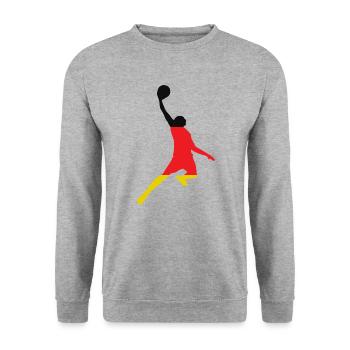 Basketball Win Germany - Unisex Sweatshirt - salt & pepper - Front - Alina (178cm) & Michal (187cm)