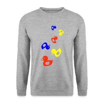 Icône de canard - Sweat-shirt Unisexe - gris chiné - Devant - Alina (178cm) & Michal (187cm)