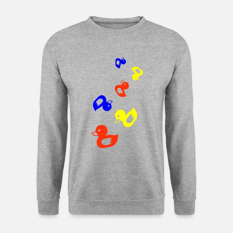 Ente Icon - Unisex Pullover - Weißgrau meliert