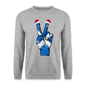 Drapeau de l’Ecosse Noël Symbole de la paix utilisé - Sweat-shirt Unisexe - gris chiné - Devant - Alina (178cm) & Michal (187cm)
