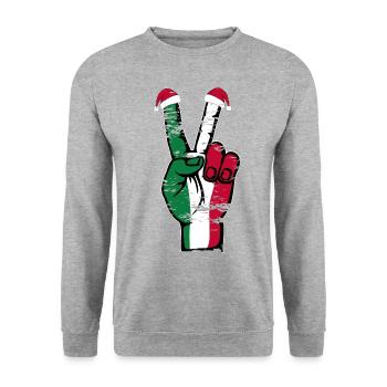 Italy Flag Christmas Peace Symbol Used - Unisex Sweatshirt - salt & pepper - Front - Alina (178cm) & Michal (187cm)