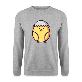 mignon poussin de Pâques éclos récemment - Sweat-shirt Unisexe - gris chiné - Devant - Alina (178cm) & Michal (187cm)