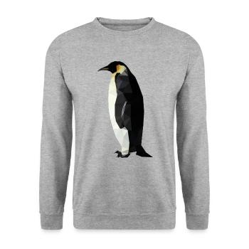 Penguin polygon geometric shapes - Unisex Sweatshirt - salt & pepper - Front - Alina (178cm) & Michal (187cm)