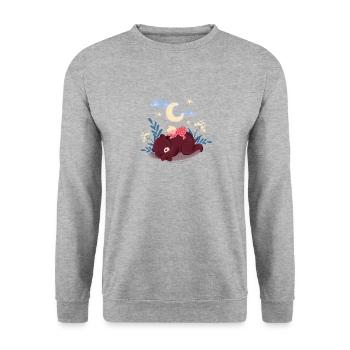 Cuddly bear and baby are sleeping - Unisex Sweatshirt - salt & pepper - Front - Alina (178cm) & Michal (187cm)