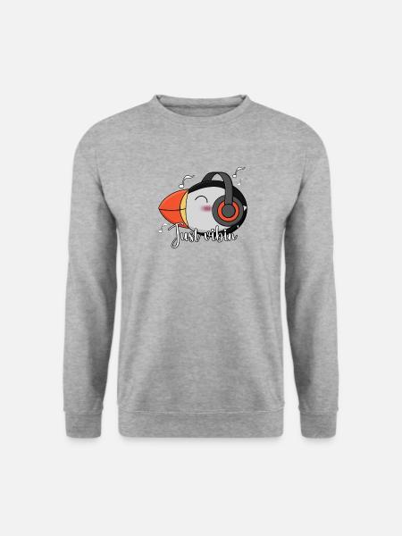 Just vibin' - Unisex Pullover - Weißgrau meliert