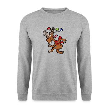 Noël rennes - Sweat-shirt Unisexe - gris chiné - Devant - Alina (178cm) & Michal (187cm)