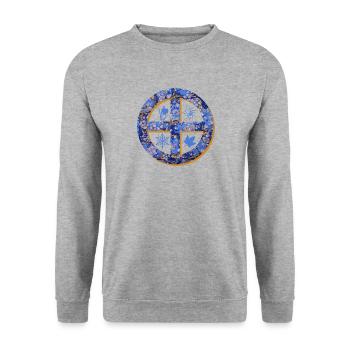 sonnenkreuz e 112 - Unisex Pullover - Weißgrau meliert - Vorne - Alina (178cm) & Michal (187cm)