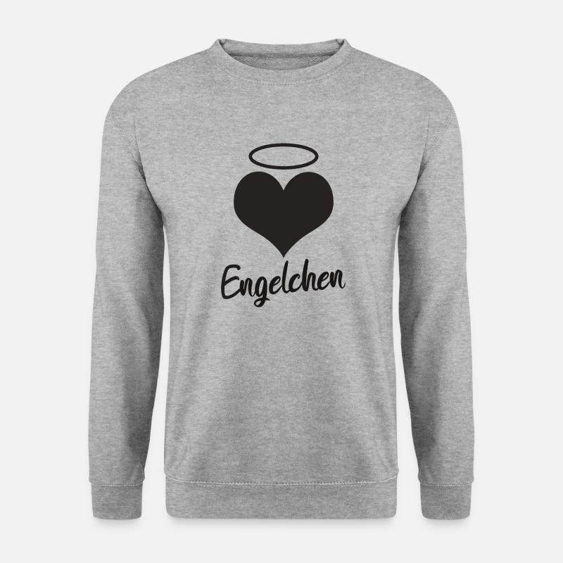 Herz Engelchen Heiligenschein - Unisex Pullover - Weißgrau meliert