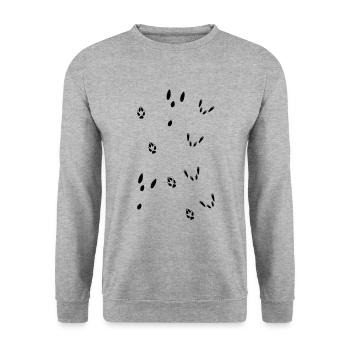 Tracks from squirrel, hare and fox - Unisex Sweatshirt - salt & pepper - Front - Alina (178cm) & Michal (187cm)