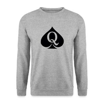Queen of Spades - Unisex Pullover - Weißgrau meliert - Vorne - Alina (178cm) & Michal (187cm)