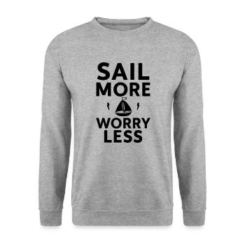Sail more Stress less boat caiptaine - Unisex Sweatshirt - salt & pepper - Front - Alina (178cm) & Michal (187cm)