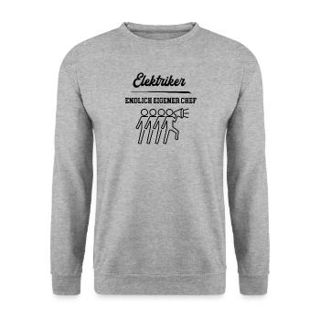 Elektriker Chef Selbstständigkeit Firma Gründen - Unisex Pullover - Weißgrau meliert - Vorne - Alina (178cm) & Michal (187cm)