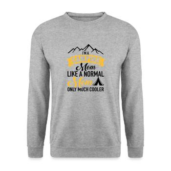 Camping - Unisex Pullover - Weißgrau meliert - Vorne - Alina (178cm) & Michal (187cm)