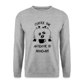 Café Espresso Café - Sweat-shirt Unisexe - gris chiné - Devant - Alina (178cm) & Michal (187cm)