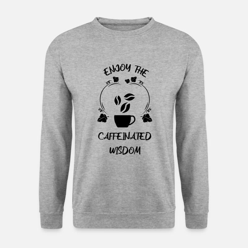 Kaffee Espresso Käffchen - Unisex Pullover - Weißgrau meliert