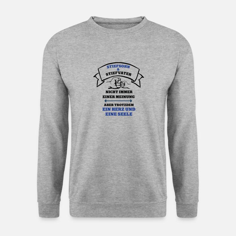Stiefsohn und Stiefvater Team Papa Vater Sohn - Unisex Pullover - Weißgrau meliert