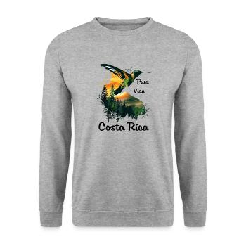 Hummingbird Bird Nature Animal Wilderness Nectar Costa Rica - Unisex Sweatshirt - salt & pepper - Front - Alina (178cm) & Michal (187cm)
