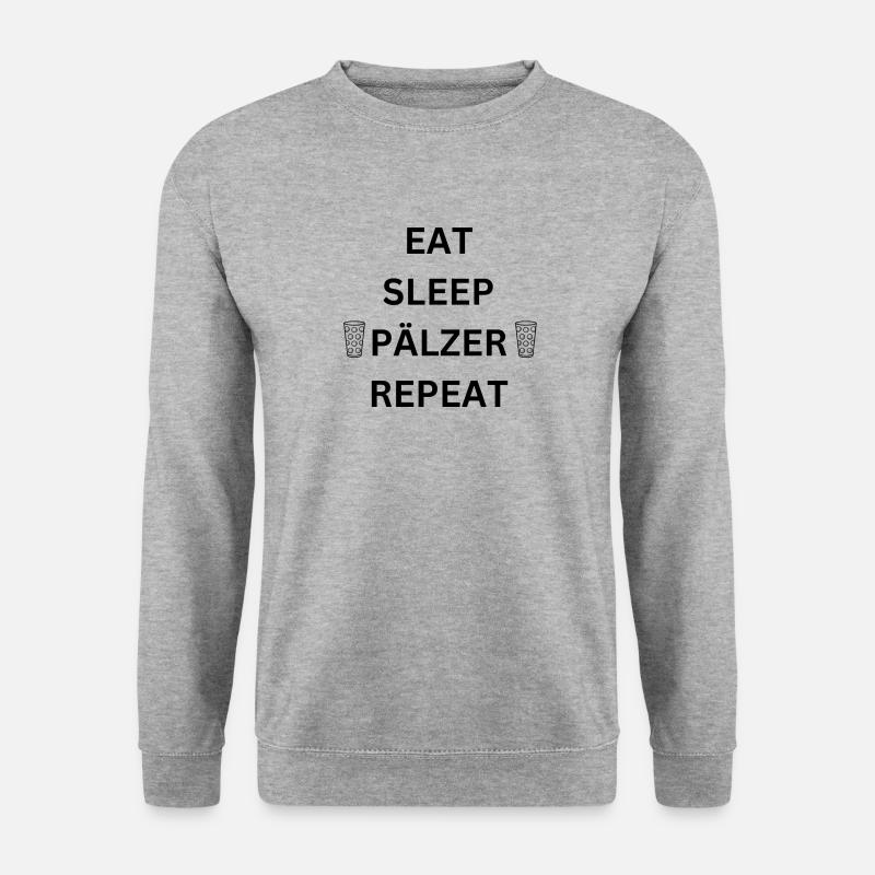 EAT SLEEP PÄLZER REPEAT - Unisex Pullover - Weißgrau meliert