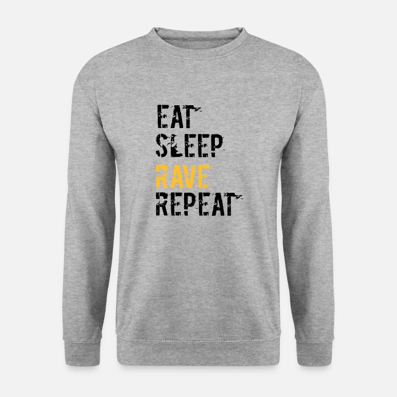 Rave und wiederhole es - Unisex Pullover - Weißgrau meliert