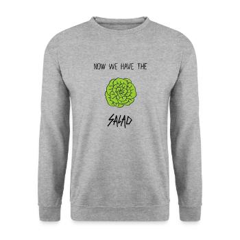 Salat - Unisex Pullover - Weißgrau meliert - Vorne - Alina (178cm) & Michal (187cm)