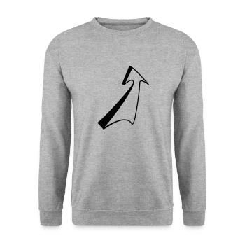 PFEIL - Unisex Pullover - Weißgrau meliert - Vorne - Alina (178cm) & Michal (187cm)