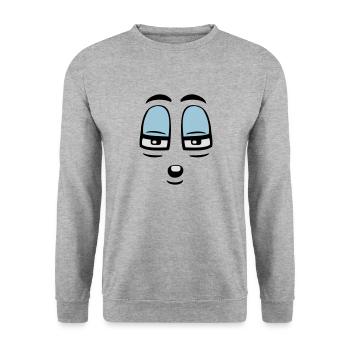 Skeptical Comic Face Judgmental Gaze - Unisex Sweatshirt - salt & pepper - Front - Alina (178cm) & Michal (187cm)