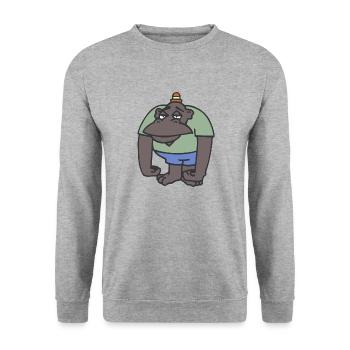 Gorilla - Unisex Pullover - Weißgrau meliert - Vorne - Alina (178cm) & Michal (187cm)