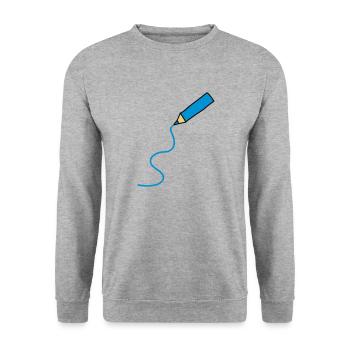 easy_drawing_3c - Sweat-shirt Unisexe - gris chiné - Devant - Alina (178cm) & Michal (187cm)