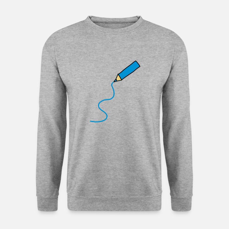 easy_drawing_3c - Unisex Pullover - Weißgrau meliert