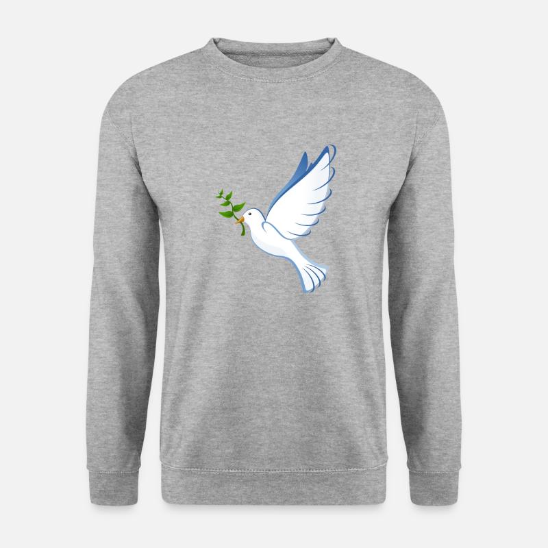 Friedenstaube - Unisex Pullover - Weißgrau meliert