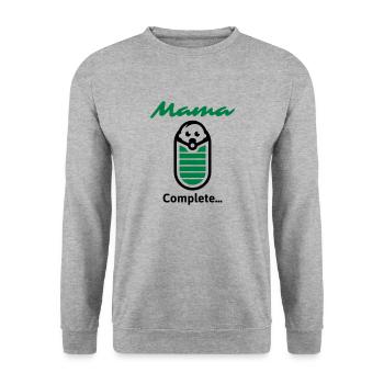 Mama Complete... - Unisex Pullover - Weißgrau meliert - Vorne - Alina (178cm) & Michal (187cm)